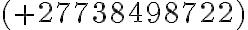  (+27738498722) 